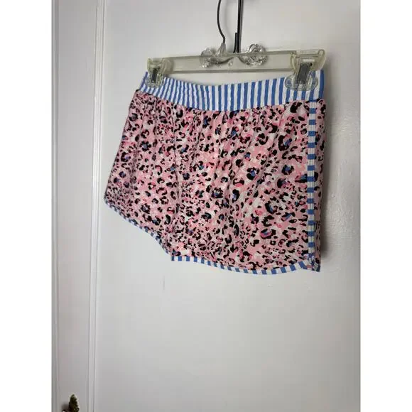 Coolibar UPF 50+ Shorts Youth XL Pink Blue Cheetah Print Athletic Shorts Stretch - Picture 4 of 6